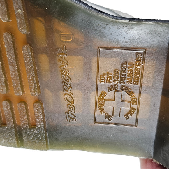 Dr Doc Martens Zavala white leather lace up ankle combat boots Ladies size 5 US - Picture 9 of 12